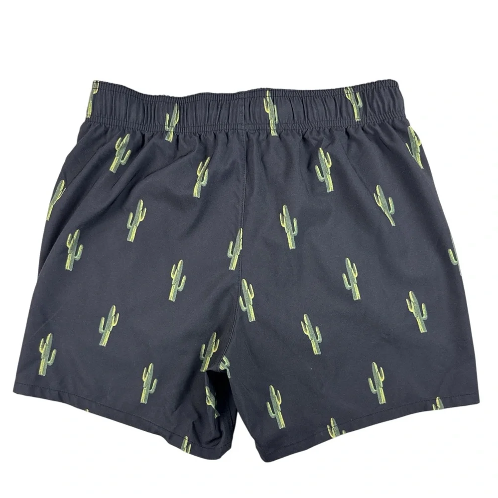 Hollister Black Swim Shorts with Green Cactus Size Small 🌵🌊